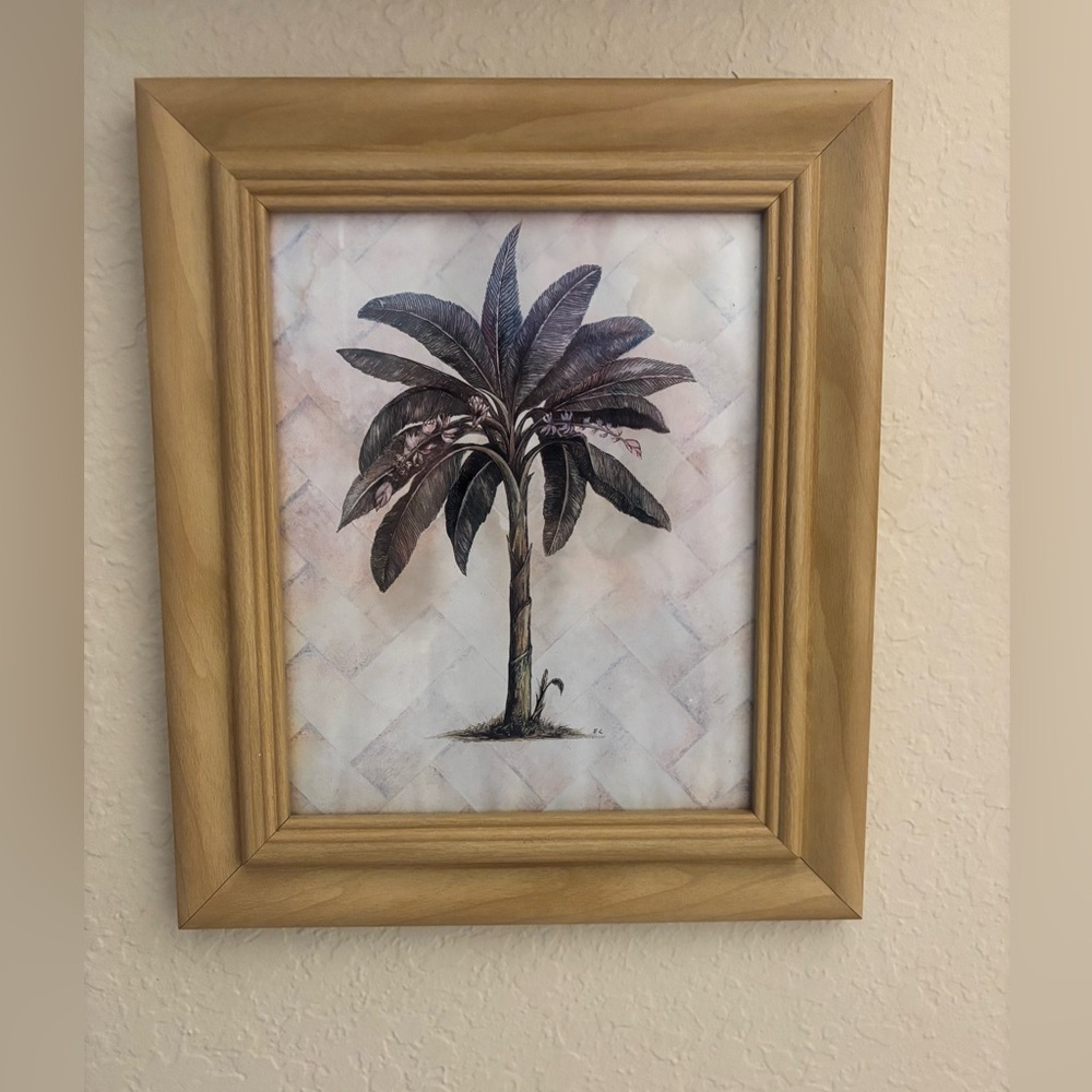 Framed Palm Tree Artwork